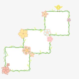 边框植物边框藤蔓花朵卡通手绘边框免抠