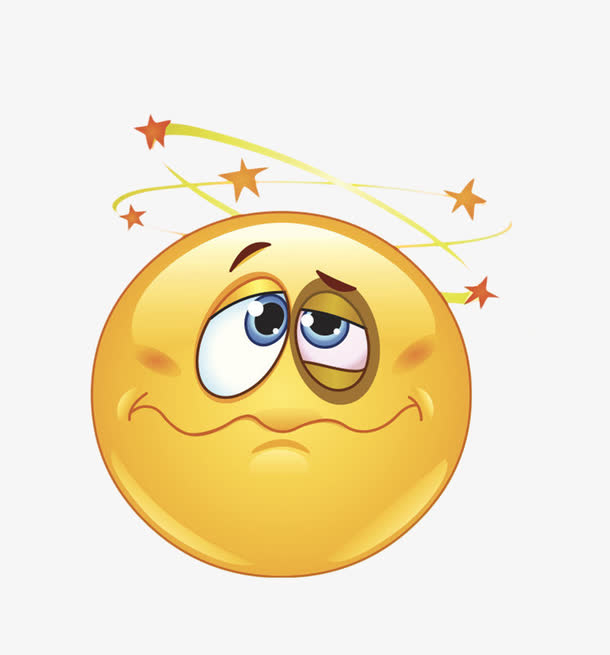 黄色卡通人物表情头晕元素免抠
