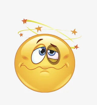 黄色卡通人物表情头晕元素免抠