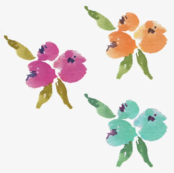 手绘水彩花卉免抠