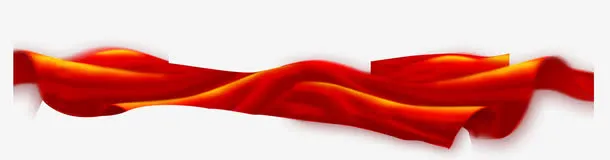 中国风大红色彩带免抠