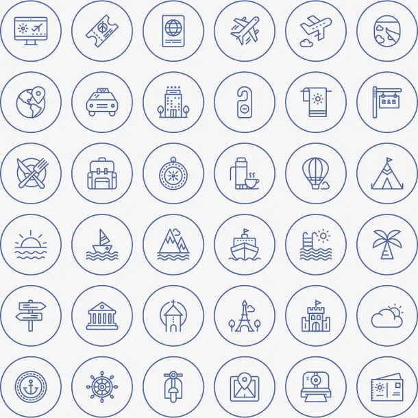 交通建筑创意图标矢量素材免抠