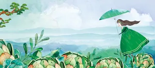 春天清新浪漫绿色海报背景高清