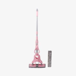 对折式磨砂碳钢杆胶棉拖把免抠