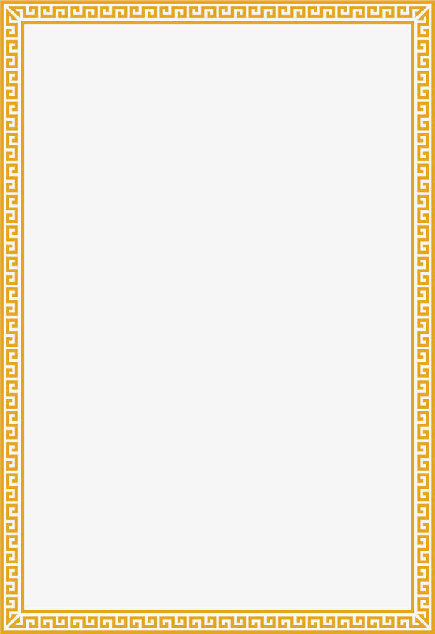 金色欧风边框条纹免抠
