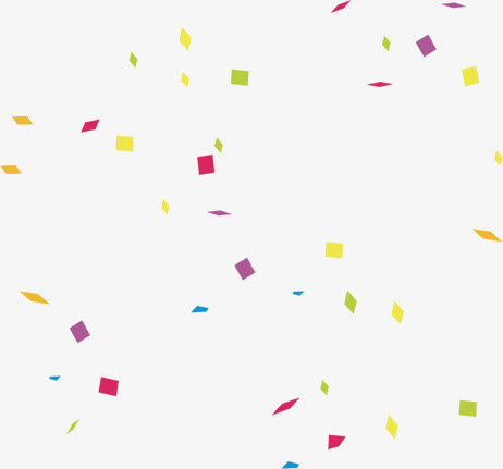 漂浮扁平风格多种颜色纸屑免抠