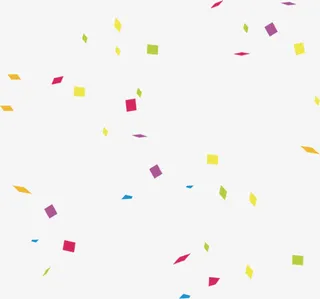 漂浮扁平风格多种颜色纸屑免抠