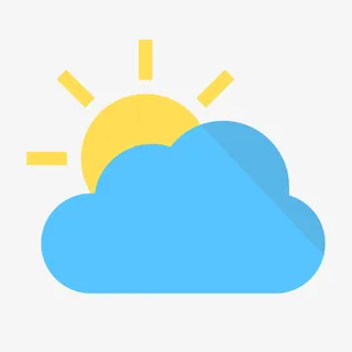 彩色圆弧多云天气元素免抠