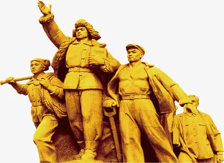 爱国前进勇敢雕塑免抠