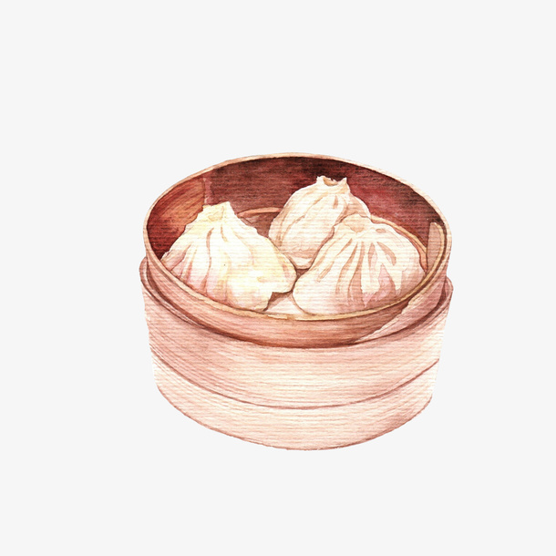 手绘美味灌汤包素材免抠