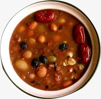 古典红色美味腊八粥免抠