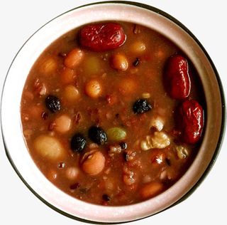 古典红色美味腊八粥免抠