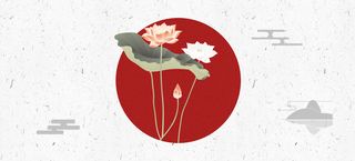 淘宝中国风红色海报背景高清