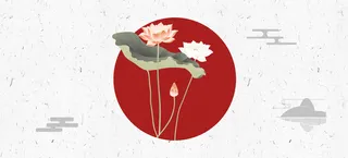 淘宝中国风红色海报背景高清