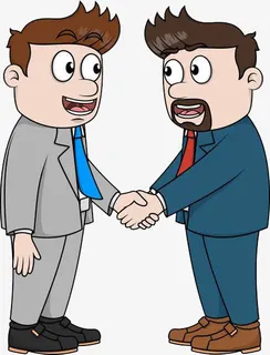 真诚握手的2个人免抠