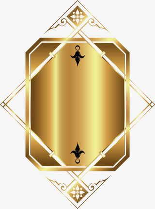 卡通金色卡片免抠