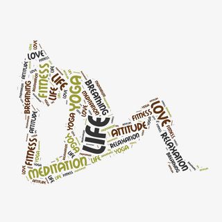 手绘创意做瑜伽的女人免抠