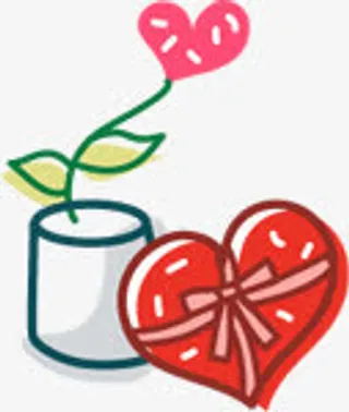 卡通人物人物 小花 爱心礼物免抠