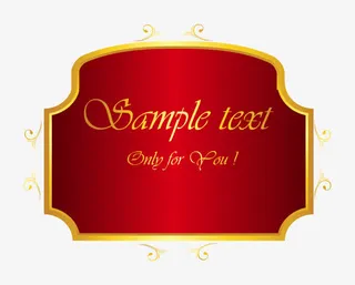 矢量欧贺卡英文祝贺红色标签免抠