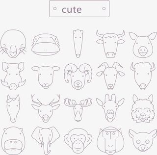 20款可爱动物头像矢量素材免抠