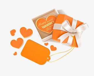 橙色的礼盒免抠