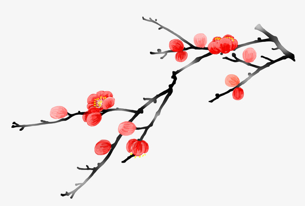 红色梅花素材png免抠