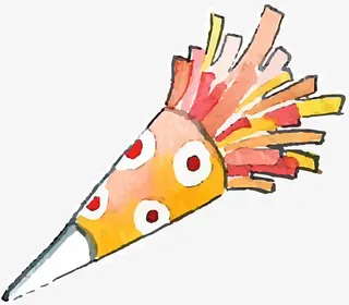 新年节日庆祝彩带拉花免抠