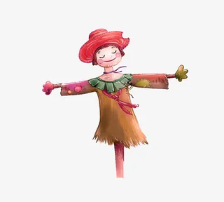 可爱稻草人图案素材免抠