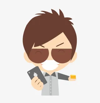 扁平拿着手机的小人免抠