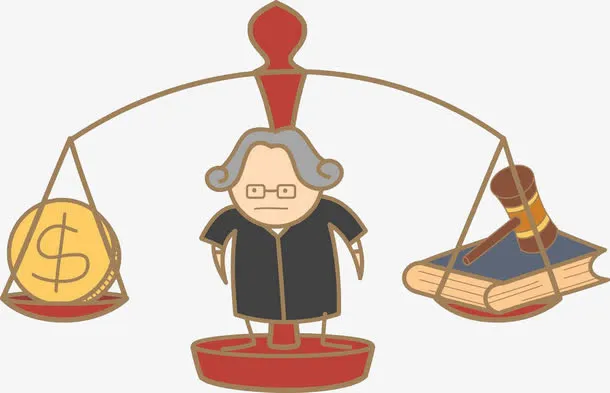 手绘卡通法官天平免抠