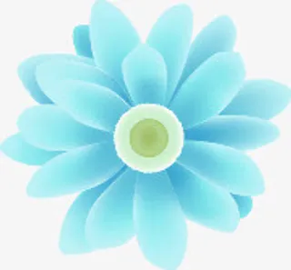 手绘蓝色梦幻春天花朵免抠