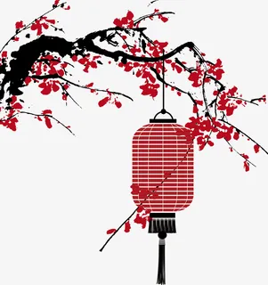 卡通梅花灯笼节日免抠