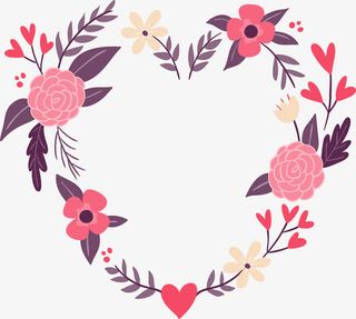 粉色爱心花环免抠素材免抠