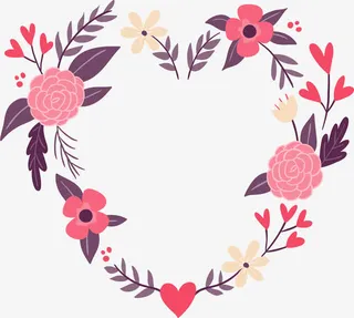 粉色爱心花环免抠素材免抠
