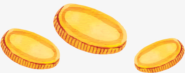 矢量手绘装饰金币素材免抠