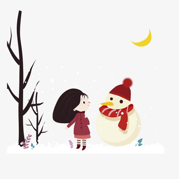 圣诞冬至小雪人6免抠