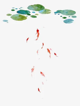水彩小鱼免抠