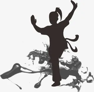 武侠 女侠剪影 中国风 水墨画免抠