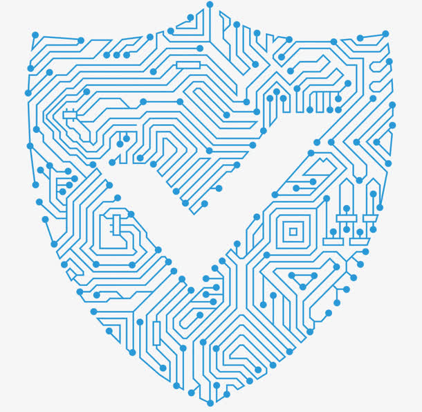 蓝色科技电路线条免抠