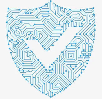 蓝色科技电路线条免抠