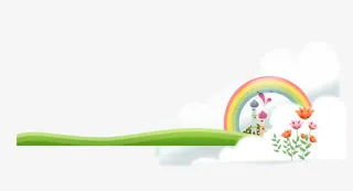 彩虹绿意免抠