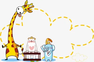 长颈鹿边框免抠