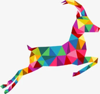 高清创意扁平合成梅花鹿免抠