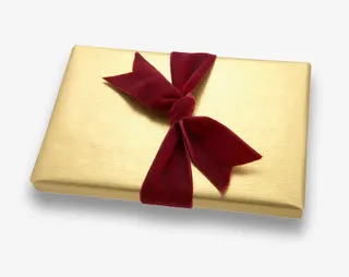 蝴蝶结金色礼盒免抠