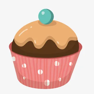 手绘卡通巧克力纸杯蛋糕免抠