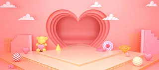 粉色 首页 背景 卡通高清