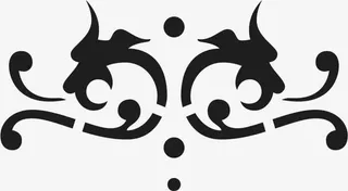 角花底纹花型对称平面图形免抠