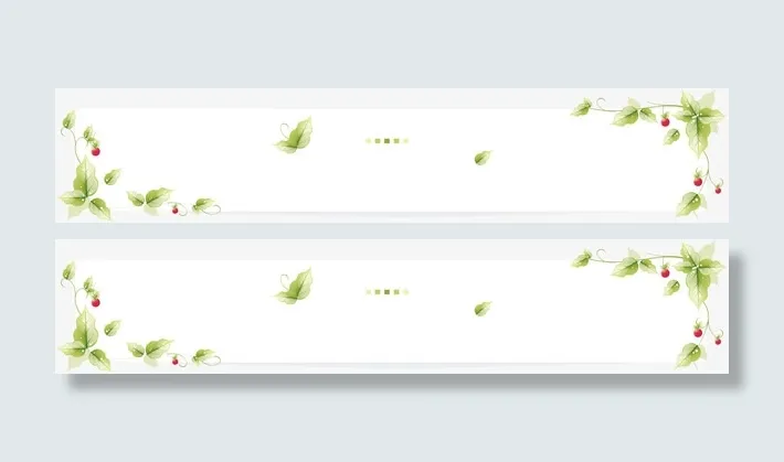 长条边框 绿色 小清新 标题 底纹免抠