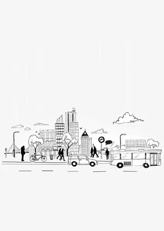 黑色建筑下载免抠