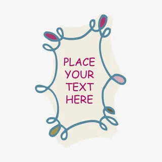 线稿卡通边框免抠